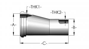 Eccentric Reducer - Large End Plain Ferrule - Small End Butt Weld with Tangent