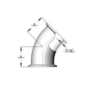 45° Clamp Elbow - Both Ends Clamp